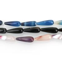 Perle Agate dentelle naturelle, agate lace, larme, plus de couleurs à choisir, 10x30mm, Trou:Environ 1.5mm, Environ 13PC/brin, Vendu par Environ 15.5 pouce brin