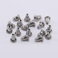 Rustfrit stål Ear Nut Component, Stainless Steel, du kan DIY, oprindelige farve, 4.80x5.80mm, 1000pc'er/Bag, Solgt af Bag