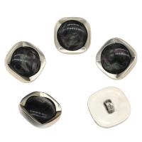 Zinc Alloy Shank Button, med Resin, platin farve forgyldt, sort, nikkel, bly & cadmium fri, 23x11x5mm, Hole:Ca. 3mm, 100pc'er/Bag, Solgt af Bag