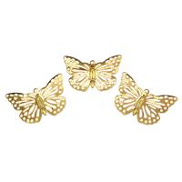 Fashion Iron Pendants Butterfly gold color plated hollow nickel lead & cadmium free Approx 0.6mm Sold By Bag