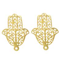 Pendenti di ferro alla moda, Hamsa, placcato color oro, cavo, assenza di nichel,piombo&cadmio, 54x37x0.40mm, Foro:Appross. 2.8mm, 1000PC/borsa, Venduto da borsa