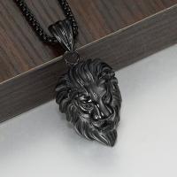 Rustfrit stål Animal Pendler, Stainless Steel, Lion, forgyldt, for mennesket & med rhinestone, flere farver til valg, 45x28mm, Solgt af PC