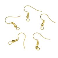 Ijzeren haak Earwire, Ijzer, gold plated, met lus, nikkel, lood en cadmium vrij, 20x18x3mm, Gat:Ca 2mm, 1000pC's/Bag, Verkocht door Bag