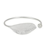 Zinc Alloy fingerring, Leaf, sølvfarvet forgyldt, Justerbar & for kvinde, nikkel, bly & cadmium fri, 200*18mm, 2PC/Bag, Solgt af Bag