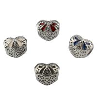 Stainless Steel European Beads 316L Stainless Steel Heart enamel Approx 4mm Sold By Bag