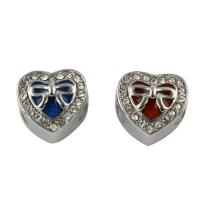 Stainless Steel European Beads 316L Stainless Steel Heart enamel Approx 4mm Sold By Bag