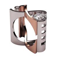 Cubic cirkónium Brass Finger Ring, Sárgaréz, -val Cubic cirkónium, galvanizált, különböző méretű a választás & a nő, Által értékesített PC