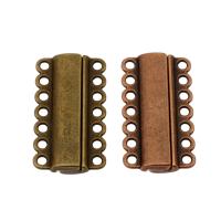 Zinc Alloy magnetische sluiting, plated, meer kleuren voor de keuze, nikkel, lood en cadmium vrij, 39x21x6mm, Gat:Ca 2mm, Ca 100pC's/Bag, Verkocht door Bag