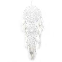 Mode Dreamcatcher, Järn, med Velveteen & Feather & Trä, handgjord, vit, nickel, bly och kadmium gratis, 1270x350mm, Säljs av PC