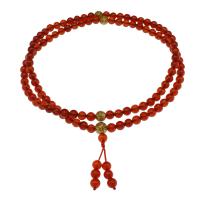 Red Agate Sweater Necklace, modni nakit & bez spolne razlike, 46x8.5mm,6.3mm, Prodano Per Približno 25.99 inčni Strand