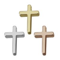 Prás Pendants Tras, Cross, plátáilte, jewelry faisin, dathanna níos mó le haghaidh rogha, nicil, luaidhe & caidmiam saor in aisce, 8.5x13x3mm, Poll:Thart 1.5mm, 20ríomhairí pearsanta/Lot, Díolta De réir Lot