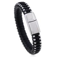 PU Schnur Armbänder, PU Leder, Edelstahl Magnetverschluss, unisex, keine, 12mm, verkauft per ca. 8.66 ZollInch Strang