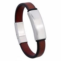 Roestvrij staal Armband, verschillende grootte voor keus & voor de mens, bruin, 11mm, Per verkocht Ca 8.07-8.86 inch Strand