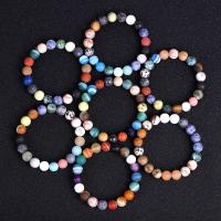 Matte Natural Mixed Gemstone Bracelets handmade & Unisex & anti-fatigue & matte 10mm Sold Per Approx 7.72 Inch Strand