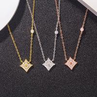 925 Sterling Silver Necklaces plated fashion jewelry & for woman & with rhinestone Length Approx 20 Inch Sold By PC