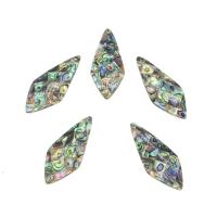 Naturlig Abalone Shell Pendler, med Black Shell, Rhombus, 30x20x3mm, Hole:Ca. 2mm, Ca. 5pc'er/Bag, Solgt af Bag