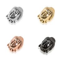 Kubisk Zirconia Micro Pave Messing Perler, Buddha, forgyldt, Micro Pave cubic zirconia, flere farver til valg, nikkel, bly & cadmium fri, 9.8x13.7mm, Hole:Ca. 1mm, 5pc'er/Lot, Solgt af Lot