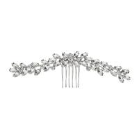 Bridal capelli decorativo Comb, lega in zinco, placcato color argento, per la sposa & con strass, assenza di nichel,piombo&cadmio, 135x45mm, Venduto da PC