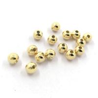 Perles bijoux en laiton, Rond, Placage de couleur d'or, normes différentes pour le choix, protéger l'environnement, sans nickel, plomb et cadmium, 100PC/sac, Vendu par sac