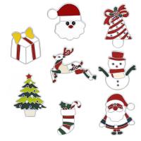 Zinc Alloy Kerstbadge, plated, Kerstontwerp & Cute & uniseks & verschillende stijlen voor de keuze & glazuur, 5pC's/Bag, Verkocht door Bag