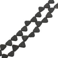 Abalorios de Lava, Triángulo, Negro, 14.50x13.50x4.50mm, agujero:aproximado 1mm, aproximado 26PCs/Sarta, Vendido para aproximado 14.9 Inch Sarta