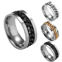 Stainless Steel Finger Ring, galvanizált, divat ékszerek & egynemű & különböző méretű a választás, több színt a választás, Által értékesített PC