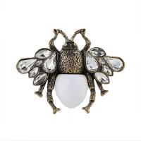 Zinklegering broches, Zinc Alloy, Insect, antiek goud plated, uniseks & met strass, nikkel, lood en cadmium vrij, 42*53mm, Verkocht door PC