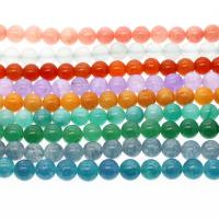 Farvet Marble Bead, Runde, flere farver til valg, 8mm, Hole:Ca. 1mm, Ca. 45pc'er/Strand, Solgt Per Ca. 14.9 inch Strand