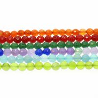 Geverfd Marmer Kraal, Ronde, verschillende grootte voor keus & gefacetteerde, meer kleuren voor de keuze, Gat:Ca 1mm, Per verkocht Ca 14.9 inch Strand