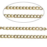 Cadenas de Aluminio, chapado en color dorado, giro oval, libre de níquel, plomo & cadmio, 7x5x1.40mm, 100m/Bolsa, Vendido por Bolsa