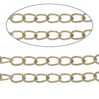 Cadenas de Aluminio, chapado en color dorado, giro oval, libre de níquel, plomo & cadmio, 24x15x3mm, 100m/Bolsa, Vendido por Bolsa