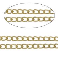 Cadenas de Aluminio, chapado en color dorado, giro oval, libre de níquel, plomo & cadmio, 12x8x2mm, 100m/Bolsa, Vendido por Bolsa