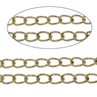 Cadenas de Aluminio, chapado en color dorado, giro oval, libre de níquel, plomo & cadmio, 23x16x2.80mm, 100m/Bolsa, Vendido por Bolsa