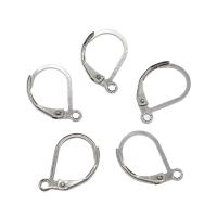 Inox alavanca traseira brinco componente, aço inoxidável, DIY & com loop, cor original, 10x11x2mm, Buraco:Aprox 1.4mm, Aprox 500PCs/Bag, vendido por Bag