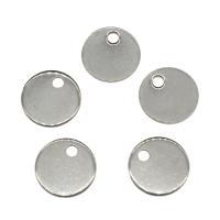 Stainless Steel Pendants Flat Round original color Approx 1.5mm Sold By Bag