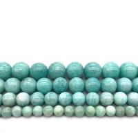 Amazonite Χάντρες, Αμαζόνιος, Γύρος, διαφορετικό μέγεθος για την επιλογή, κυανό, Τρύπα:Περίπου 1mm, Sold Per Περίπου 14.9 inch Strand