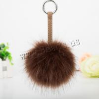 Plush Key Clasp with Zinc Alloy plated hanging & cute & fashion jewelry & Unisex 210mm Sold By PC