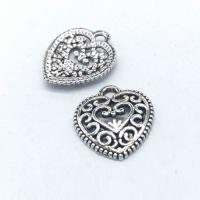 Zinc Alloy Heart Pendants antique silver color plated hollow nickel lead & cadmium free Approx 2mm Sold By Bag