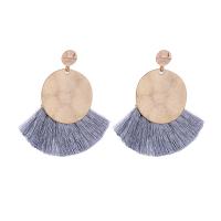 Zinc Alloy Tassel Earring, gold plated, geverfd & voor vrouw, nikkel, lood en cadmium vrij, 55*50mm, Verkocht door pair