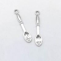 Zink Alloy Halsband, Spoon, antik silver pläterad, nickel, bly och kadmium gratis, 33x7x2mm, Hål:Ca 1mm, 100PC/Bag, Säljs av Bag