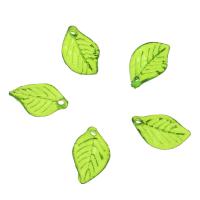 Akryl Häng, Leaf, mode smycken & DIY, äppelgrön, 17.50x11x3mm, Hål:Ca 1.5mm, Ca 2500PC/Bag, Säljs av Bag