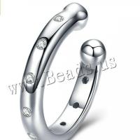 925 sterling zilver Oorbel clip, geplatineerd, mode sieraden & micro pave zirconia & voor vrouw, 20mm, Verkocht door PC