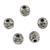 Grânulos de Jóias da liga de zinco. , banho de cor prata antiga, DIY, 6.1x5.8mm, Buraco:Aprox 1.6mm, Aprox 142PCs/Bag, vendido por Bag