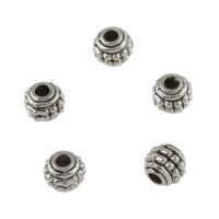 Grânulos de Jóias da liga de zinco. , banho de cor prata antiga, DIY, 6x7mm, Buraco:Aprox 2.4mm, Aprox 125PCs/Bag, vendido por Bag