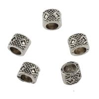 Grânulos de Jóias da liga de zinco. , Coluna, banho de cor prata antiga, DIY, 5.8x6.9mm, Buraco:Aprox 4mm, Aprox 142PCs/Bag, vendido por Bag