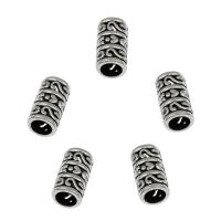 Zinklegering European Beads, Zinc Alloy, Kolom, antiek zilver plated, DIY, 12.3x6.7mm, Gat:Ca 4.7mm, Ca 90pC's/Bag, Verkocht door Bag