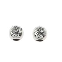 Perles European en acier inoxydable, acier inoxydable 316L, Rond, noircir, couleur originale, 10x9mm, Trou:Environ 4mm, 5PC/sac, Vendu par sac