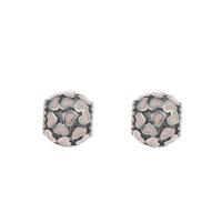 Perles European en acier inoxydable, acier inoxydable 316L, Rond, émail, rose, 9x10mm, Trou:Environ 4mm, 5PC/sac, Vendu par sac