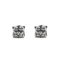 Ruostumaton teräs European Helmet, 316L, Karhu, mustata, alkuperäinen väri, 11x11.50x8mm, Reikä:N. 4.5mm, 5PC/laukku, Myymät laukku