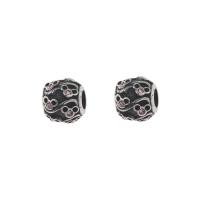 Stainless Steel European perle, 316L Stainless Steel, s Rhinestone & pocrniti, roze, 10x9mm, Rupa:Približno 4mm, 5računala/Torba, Prodano By Torba